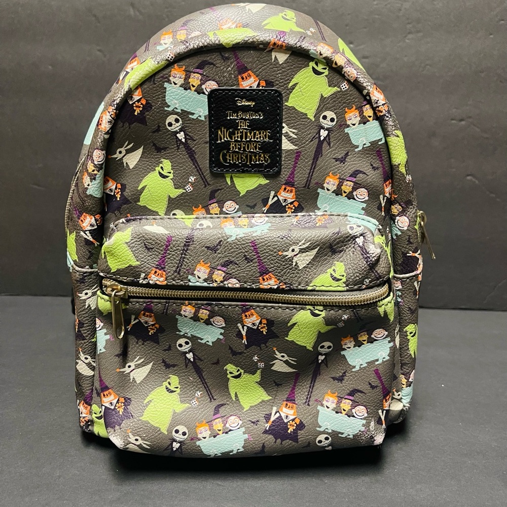 Loungefly Disney The Nightmare Before Christmas Kids Mini Backpack - Gray/Green